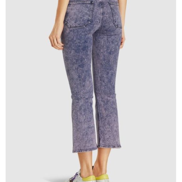 M.i.h. Marty Crop Flare Jeans Pink Acid Wash 29 - Picture 2 of 5